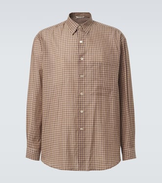 Gingham cotton poplin shirt | Auralee