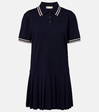 Striped pleated polo dress | Tory Burch
