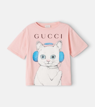 Logo printed cotton jersey T-shirt | Gucci Kids
