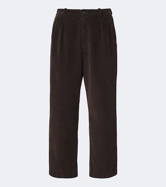 Tuxo pleated cotton corduroy wide-leg pants | The Row