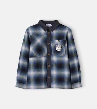 x Maison Kitsuné checked cotton overshirt | Bonpoint