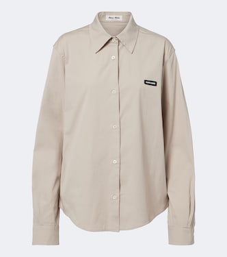 Cotton-blend poplin shirt | Miu Miu