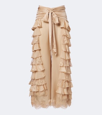 Weite Hose Valiant aus Seidenchiffon mit Spitze | Zimmermann