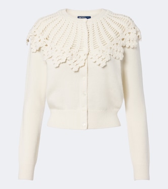 Crochet-trimmed wool and alpaca cardigan | Polo Ralph Lauren
