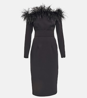 Robe midi à plumes | Safiyaa