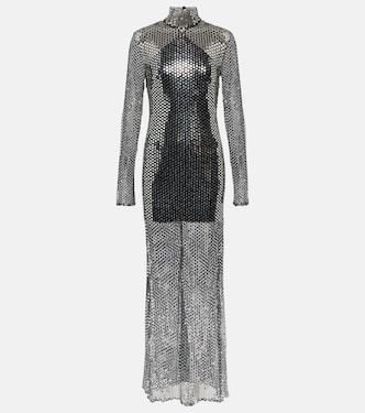 Tina semi-sheer sequined maxi dress | Taller Marmo
