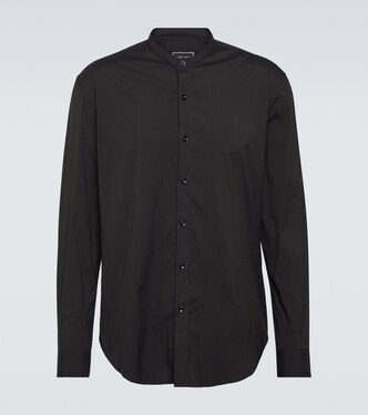 Icon cotton-blend poplin shirt | Giorgio Armani