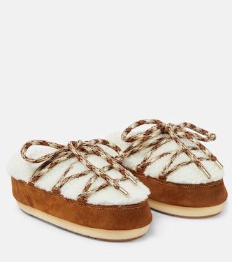 Slippers aus Veloursleder mit Shearling | Moon Boot