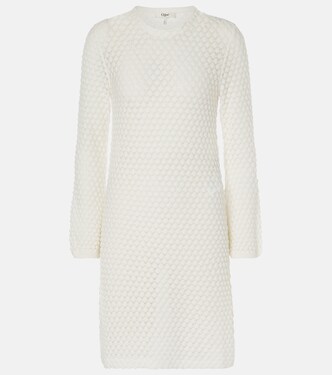 Waffle-knit cotton sweater dress | Chloé