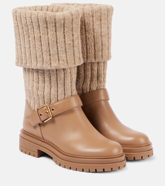 Thurso leather-trimmed sock boots | Gianvito Rossi