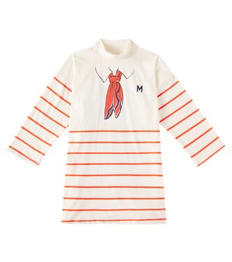 Scarf-detail cotton dress | Mini Rodini