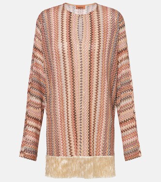 Zigzag fringed lamé blouse | Missoni