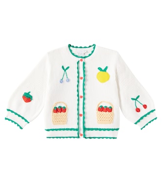 Crochet appliqué cotton cardigan | Stella McCartney Kids