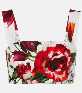 Floral cotton poplin bra top | Dolce&Gabbana