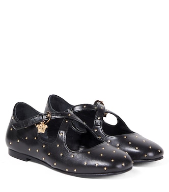 Medusa studded leather Mary Jane flats | Versace Kids