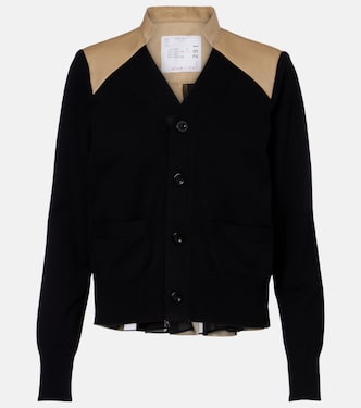 Cotton-blend gabardine cardigan | Sacai