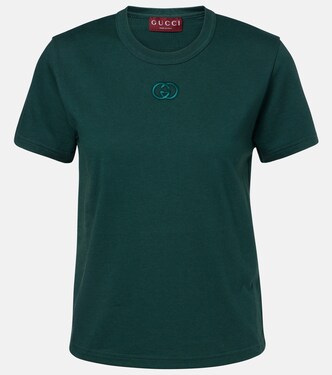 T-shirt in jersey di cotone Interlocking G | Gucci