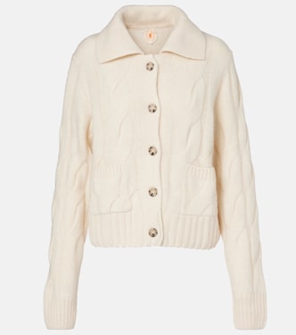 Cable-knit cashmere and silk cardigan | Jardin des Orangers