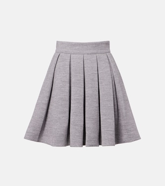 Pleated wool and cotton-blend miniskirt | Balmain