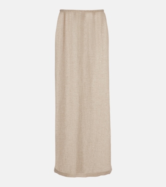 Stella sequined linen-blend maxi skirt | Leset