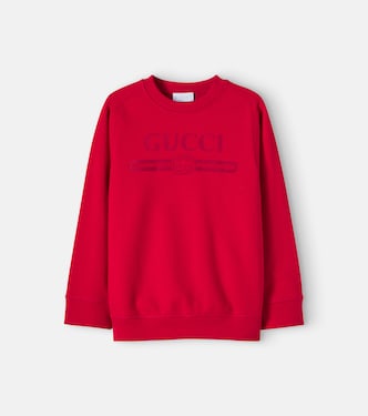 Logo cotton jersey sweatshirt | Gucci Kids