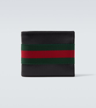 Web Trademark leather bifold wallet | Gucci