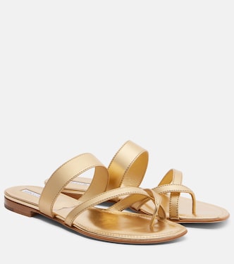 Sandalen Susa aus Metallic-Leder | Manolo Blahnik