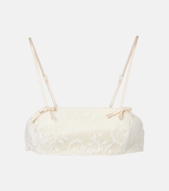 Eteri bow-detail lace bra top | Aya Muse