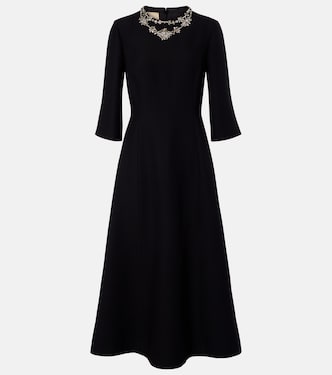 Vestido midi de Crepe Couture adornado | Valentino