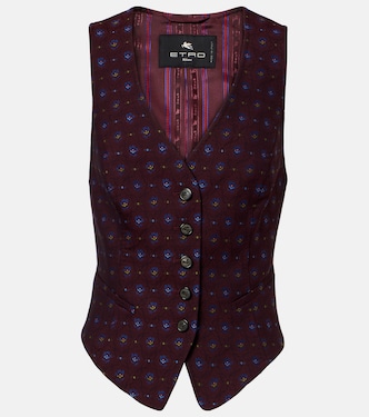 Floral wool and cotton jacquard vest | Etro