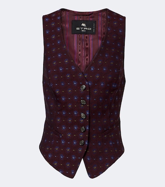Floral wool and cotton jacquard vest | Etro