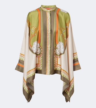 Foulard printed silk twill shirt | La DoubleJ