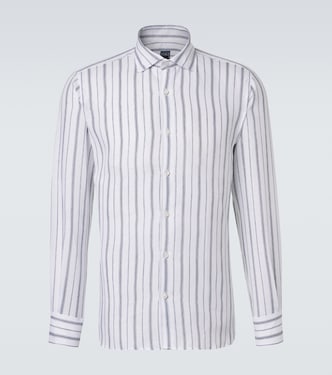 Camisa de lino a rayas | Fedeli