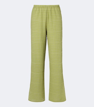 Loreto checked cotton wide-leg pants | Asceno