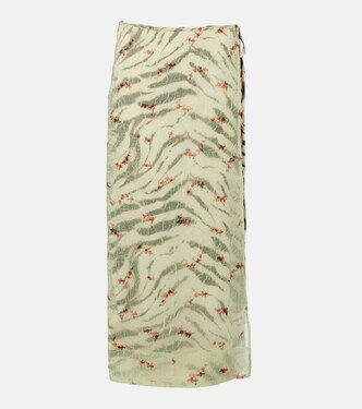Printed organza wrap skirt | Ganni