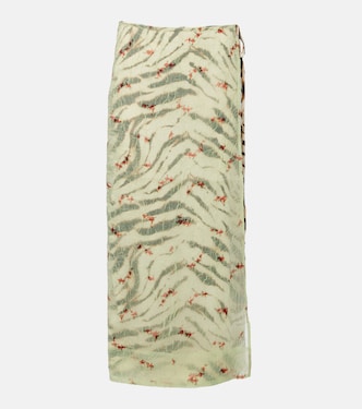 Printed organza wrap skirt | Ganni