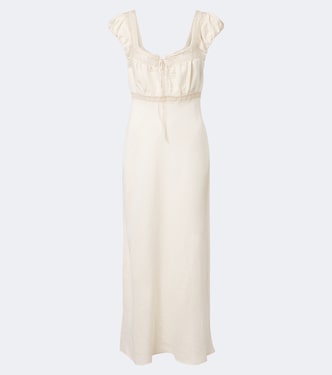 Maeva lace-trimmed linen-blend maxi dress | Rixo