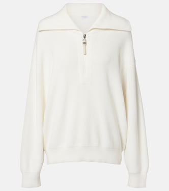 Monili oversized cotton half-zip sweater | Brunello Cucinelli