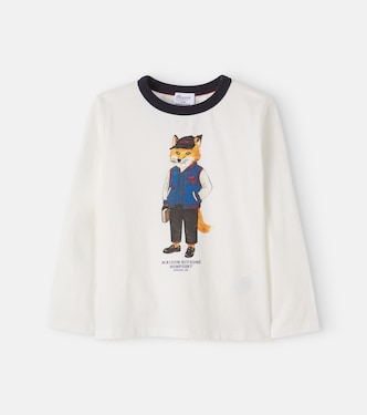 x Maison Kitsuné printed cotton jersey T-shirt | Bonpoint