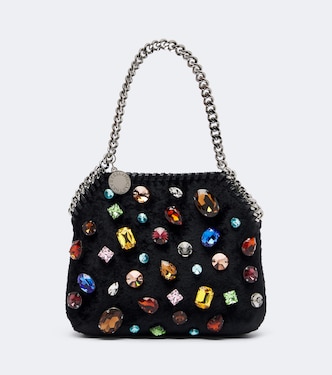 Verzierte Schultertasche Falabella Tiny aus Samt | Stella McCartney