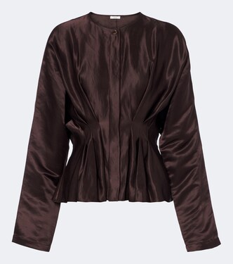 Erin pleated linen and silk blouse | Joseph