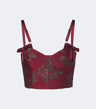 Waverly floral cloqué bustier top | Rebecca Vallance