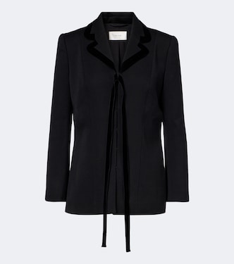 Celinde velvet-trimmed wool blazer | The Row