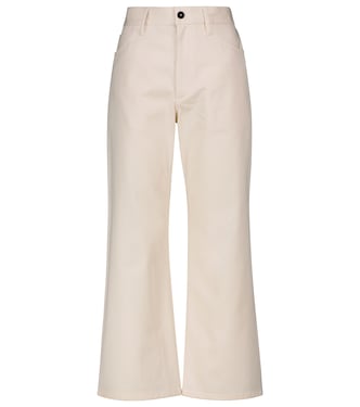 Pantalon raccourci à taille haute en coton | Jil Sander