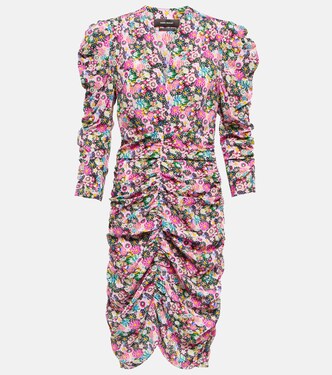 Robe Celina en soie mélangée à fleurs | Isabel Marant