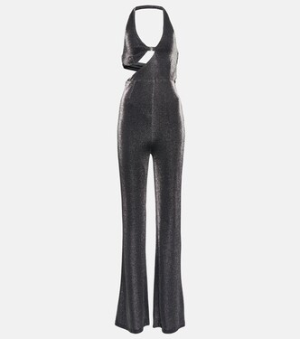 Metallic jersey halterneck jumpsuit | Rotate