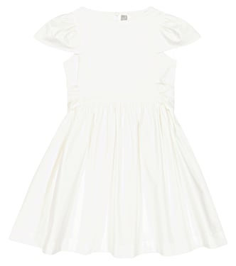 Bow-embellished cotton-sateen minidress | Il Gufo