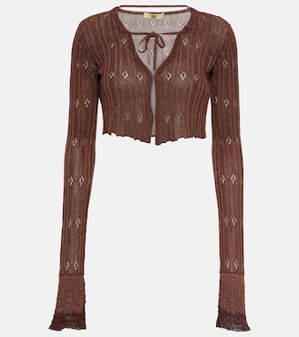 Ribbed-knit cropped cardigan | KNWLS