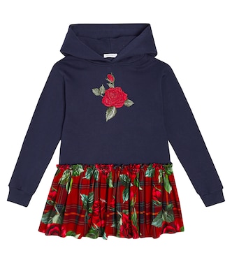 Rose printed sweatshirt dress | Dolce&Gabbana Kids