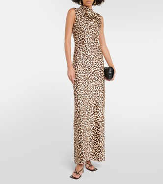 silk blend maxi leopard dress Johanna Ortiz Offical Post Treasured Dress